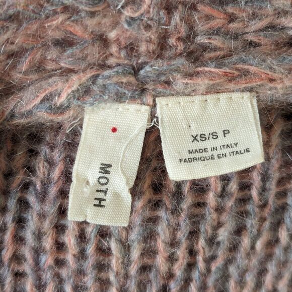 MOTH Anthropologie Rinda Rainbow Mohair Knit Long Duster Cardigan Vest XS/S - Picture 8 of 12